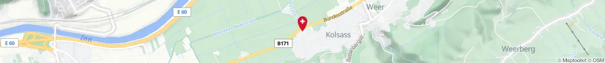 Kartendarstellung des Standorts für Apotheke Kolsass in 6114 Kolsass